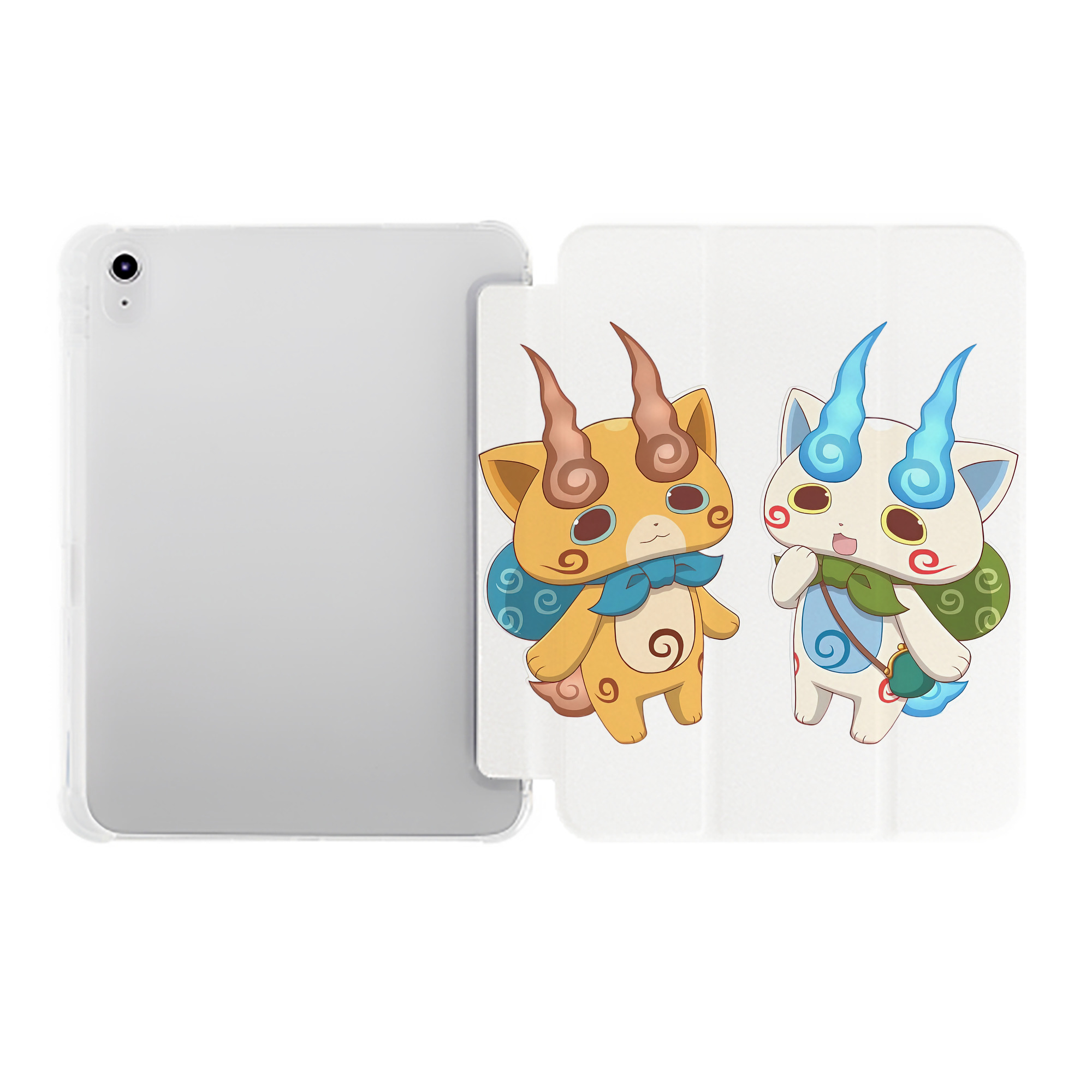 （画像用） 妖怪ウォッチ Yo-kai Watch IPad ケース ペン収納付き 三つ折りスタンド PUレザー×シリコン 対応機種9.5/10.5/10.9インチ